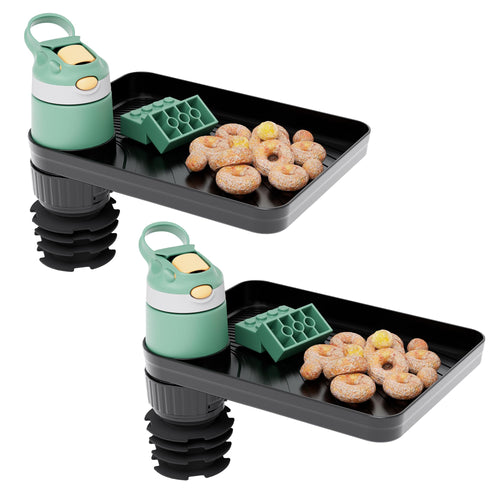2 Pack Car Seat Trays for Kids Car Snack Tray with Expandable Base for Snacks Toys Books Entertainment Kids Travel Essentials Fits Most Cup Holders (2 Standard Base)